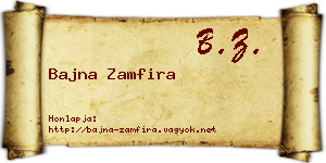Bajna Zamfira névjegykártya